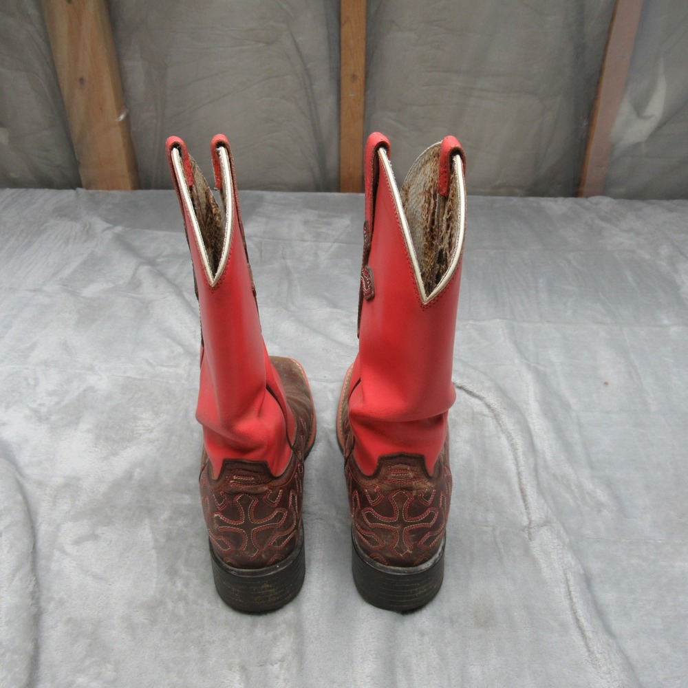 Ariat Womens Crossroads Boots 6.5B Pink Leather Western Cowboy Riding Pull-On - Picture 5 of 11